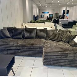 Brand New In Boxes Chocolate Sectional Sofa 