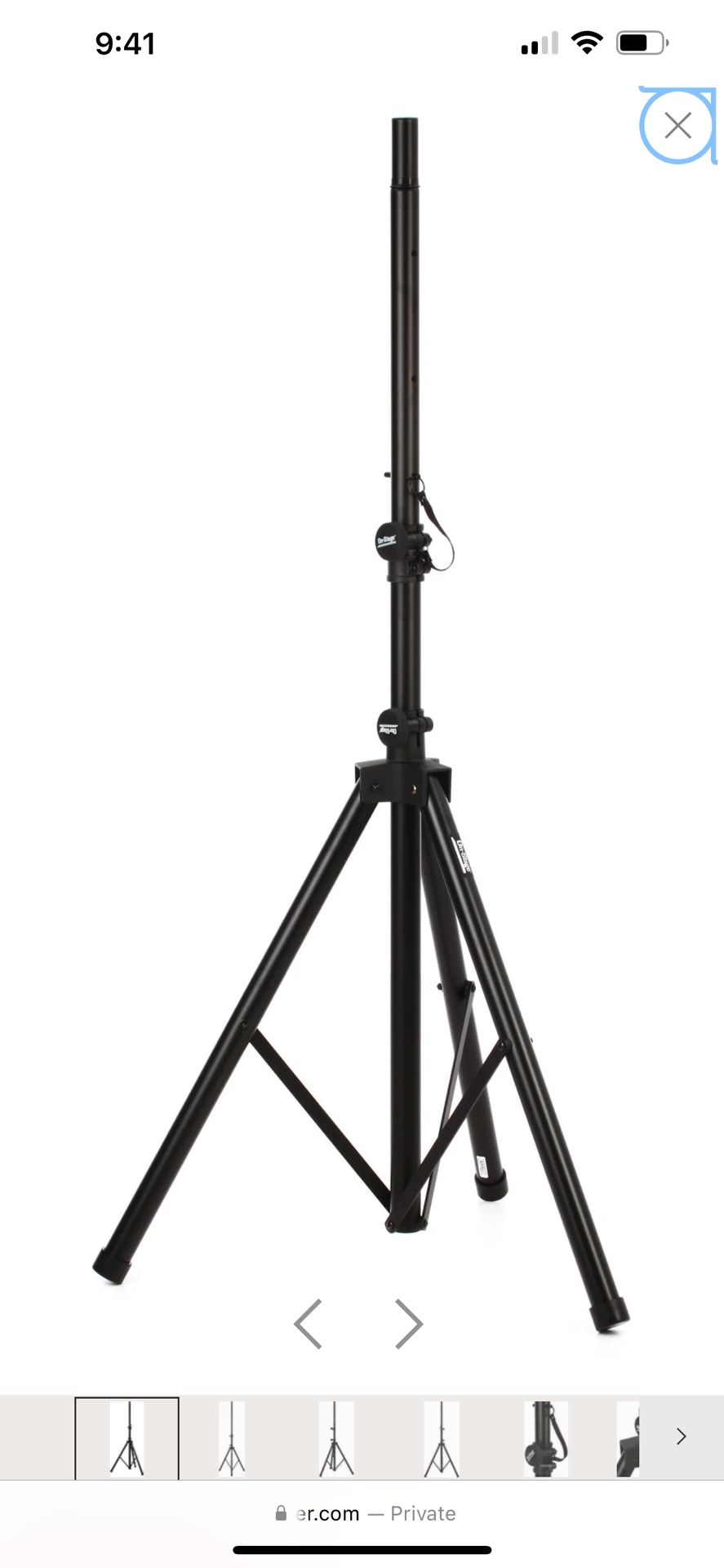 On-Stage SS7761B All-Aluminum Speaker Stand - Single