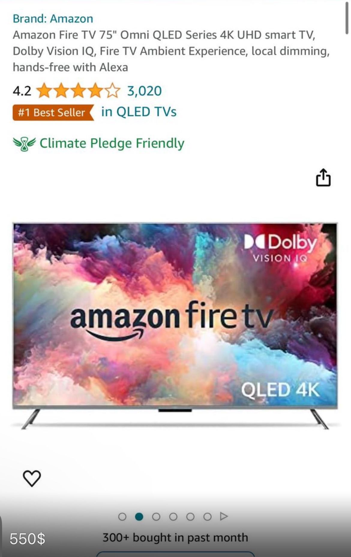 New 75”  4K Fire Tv 