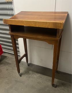 Mid Century Podium Lectern Standing Desk Rolling Table Cart