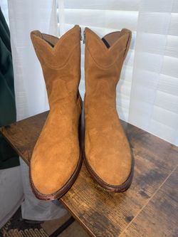 The Dean Honey Suede Tecovas Roper Cowboy Boots (10.5EE)