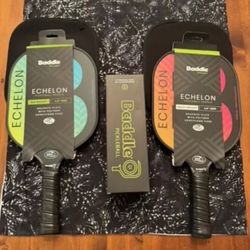 Baddle Limited Collection Echelon Pickleball Paddle - Set of 2 + Outdoor Glow-In-Dark Balls