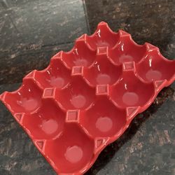 Red Ceramic Egg Holder