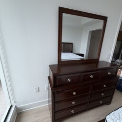 Brown Dresser With Removable Mirror 