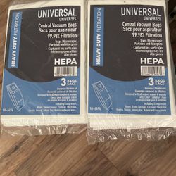 HEPA UNIVERSAL CENTRAL VACUUM BAGS 6 Total 1/2 The Price Of Online 