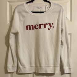White ‘merry.’ Long Sleeve Top from Grayson:Threads
