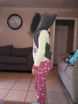 Crochet hoodie with vest