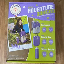 Brand New Youth Adventure Combo With Backpack, Lunch Box,and Water Bottle 