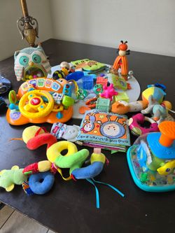 Variety of baby toys