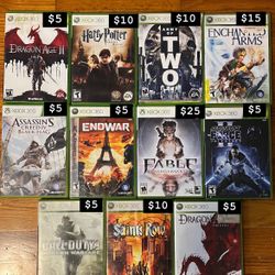 Xbox 360 Games (Prices In Photos)