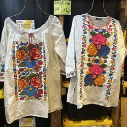 BRAND NEW BEAUTIFUL EMBROIDERY PUNTO DE CRUZ MEXICAN BLOUSES 
