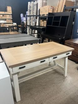 Parker House Americana Modern 60″ Solid Wood Writing Desk 60"L x 30"W x 31"H - Cotton Wood