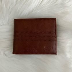Levi’s Mens Genuine Leather Bifold Wallet Brown