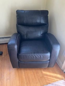 Black leather recliner