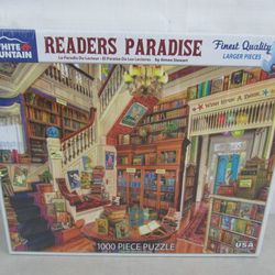 "Readers Paradise" White Mountain 1000 Piece Jigsaw Puzzle New/Sealed
