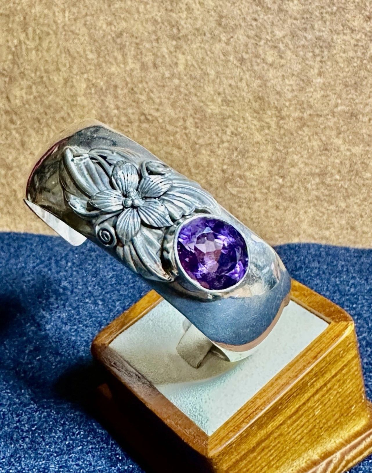 FREE SHIPPING! CAROL FELLEY 925 SILVER SUNRISE 1986 AMETHYST BRACELET 6.5 “ LOT#461