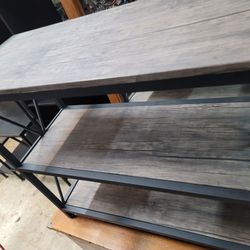 Pinnacle Modern Acacia Sofa Console Table with two tables