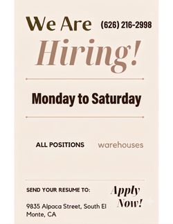 We are hiring now