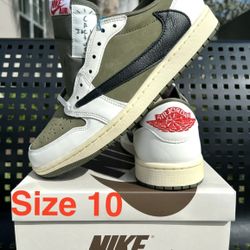 Jordan 1 Low Travis Scott Olive Sz 10 New Nigel Brick