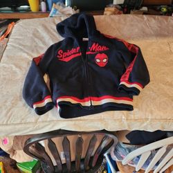 Marvel Spiderman Fleece-Lined Winter Coat w/ Hood Boys Size 6T