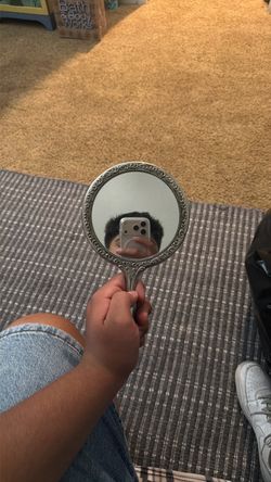Vintage Silver Ornate Hand Mirror