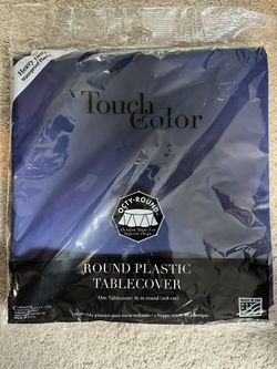 Navy Round Plastic Tablecover 