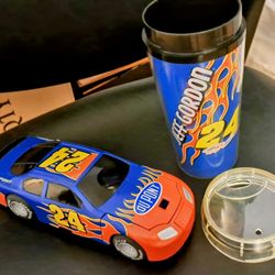 Jeff Gordon #24 Lot OF 2 JG  Travel Mug 16 oz.2004/& Jeff Gordon Nascar Car #24