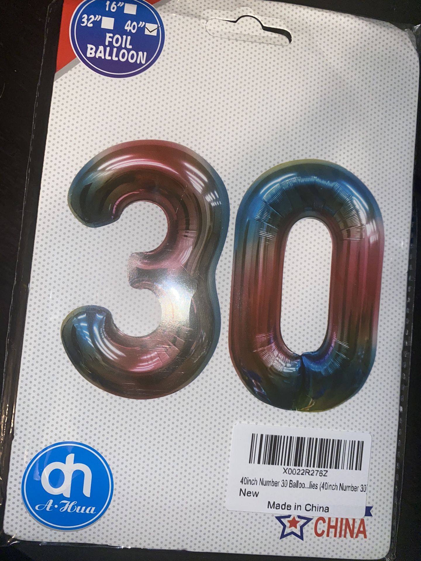#30 Balloon Multicolored 40inches Big