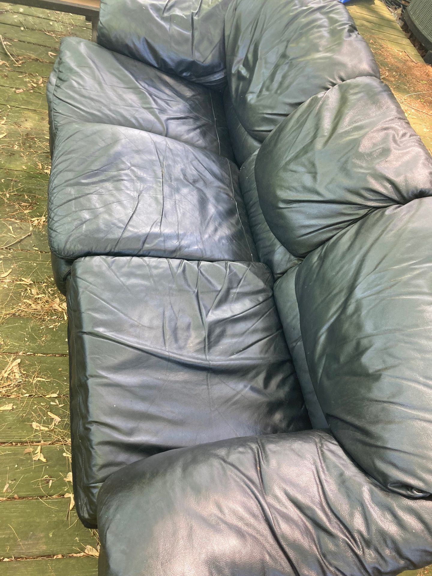 Black Italian Leather Couch 