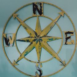 Vintage /Antique. Wall Art Compass From 40's