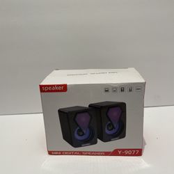 Mini Powerful Colorful Light Dual-channel USB Speaker Y-9077 digital