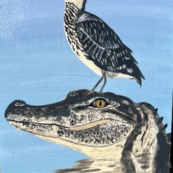 Gator and Sandpiper Yard Art