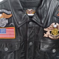 ))Harley Davidson Vest(Leather)