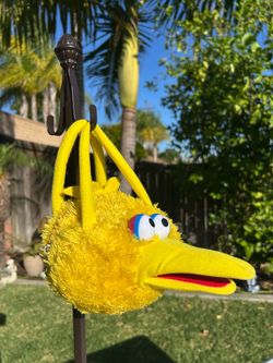 Vintage 7” Big Bird Head Purse Bag Kids Toy Sesame Street Accessory 2003