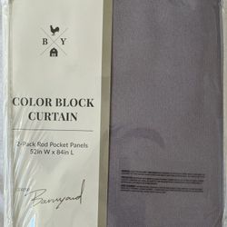 2 Panel 52”x85” Color Block Curtains