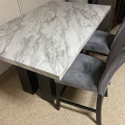 The Monaco Marble Counter Set (Table + 6 Chairs)