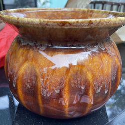 Haeger Round Drip Glazed Planter Vintage