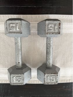 2 x 15lb weights - used