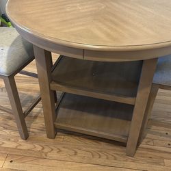 High  round table 41 inches 4 chairs solid wood