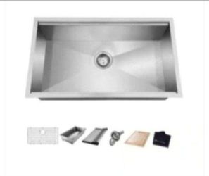 Glacier Bay Zero Radius Undermount 18G Stainless Steel 27 in. Single Bowl Workstation Kitchen Sink with Accessories