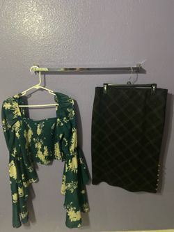 Green Floral Two-Piece Set!