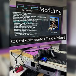 PS2 Modding | FAT or Slim Models | Includes Memory SD Card & CFW Memory Card Plug n Play | Sony PlayStation 2 Nintendo