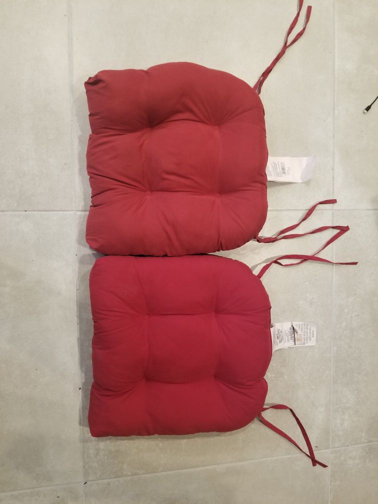 Set of 2 Red Chair Pads