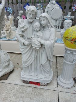 Firm... 36" Tall Concrete Statue Holy FamIly