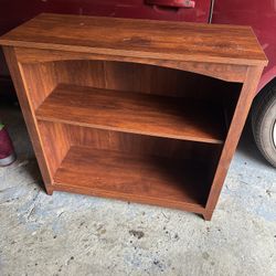 Brown Wooden Bookshelf One Adjustable Shelf 