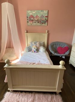 Off white twin size bed frame