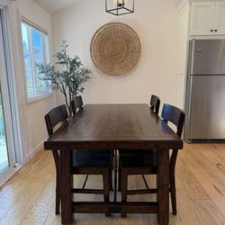 Solid Wood Dining Table + 4 Chairs 