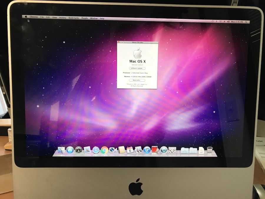 Apple iMac a1224 intel core 2 duo 2GHZ 6GB RAM 250GB