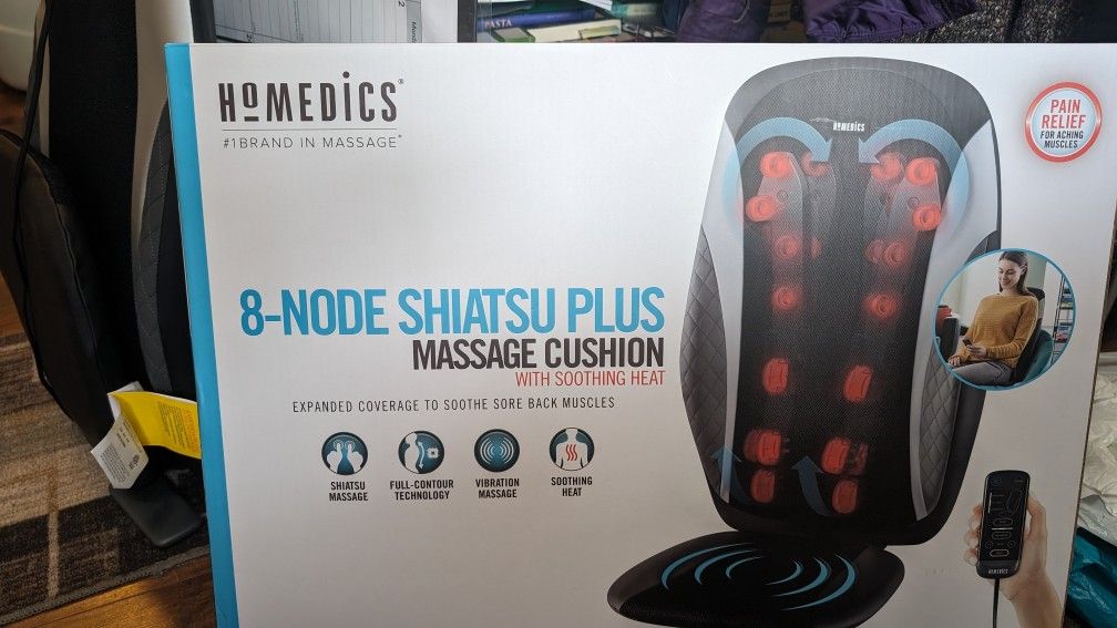 HoMEDICS 8 mode shiatsu Plus Massage With Heat Cushion 