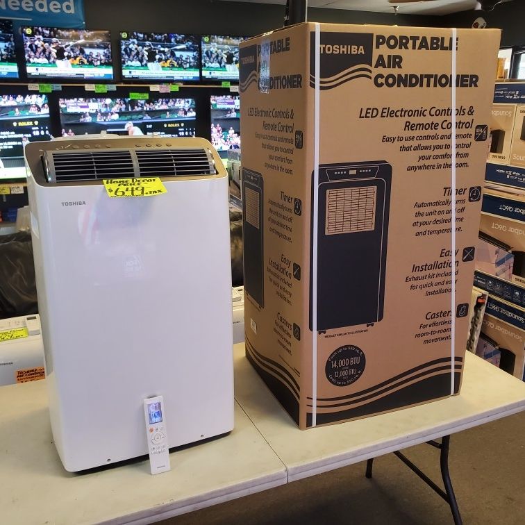 TOSHIBA PORTABLE AC 14K BTU 550 SQ FT MANY AVAIL IN BOX COMPLETE ALL ACC WITH WARRANTY - TAX ALREADY INCL IN THE PRICE OTD - PAYMENT PLANS AVAIL